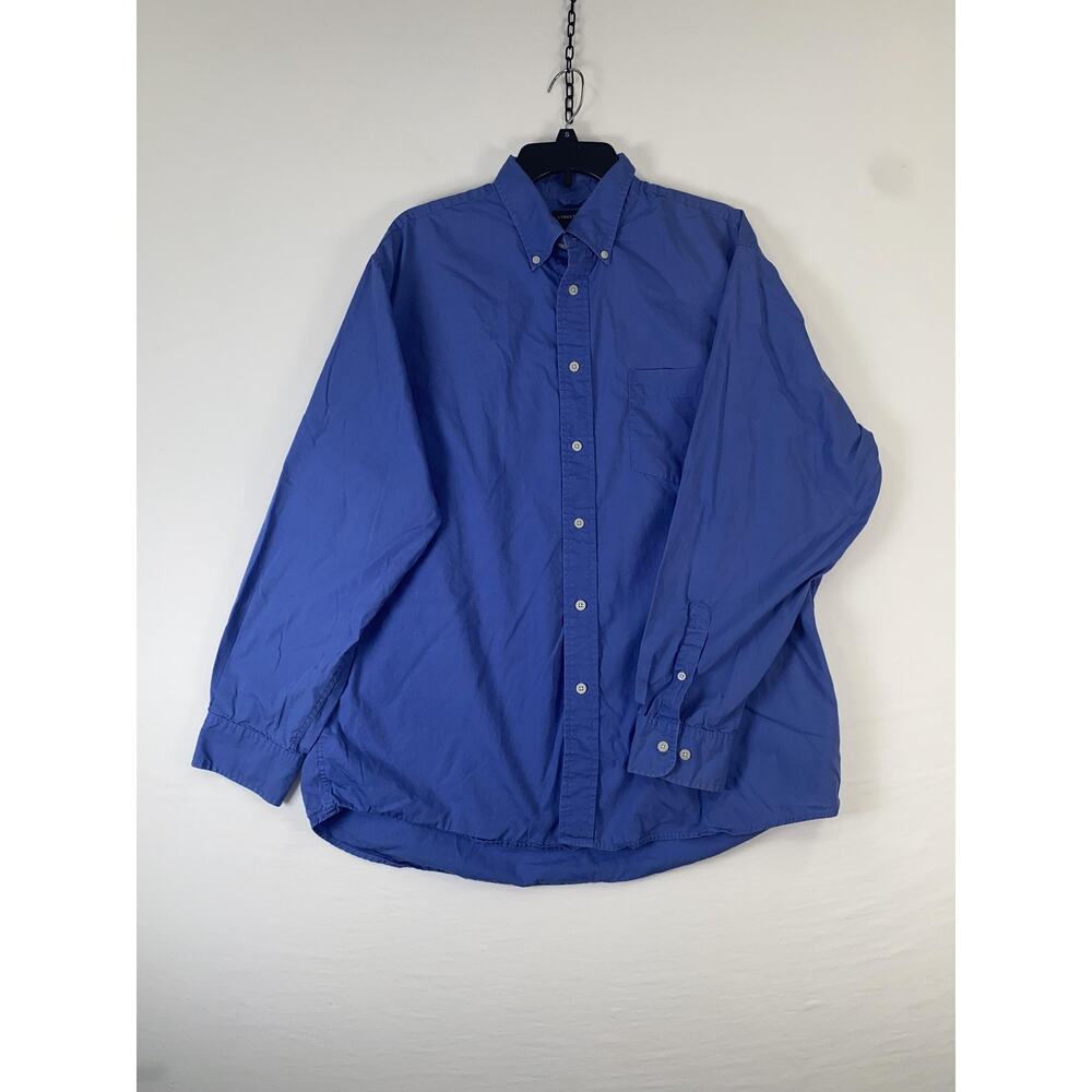 Structure Shirt Mens XL Blue Long Sleeve Button Up Cotton Casual Solid Pocket